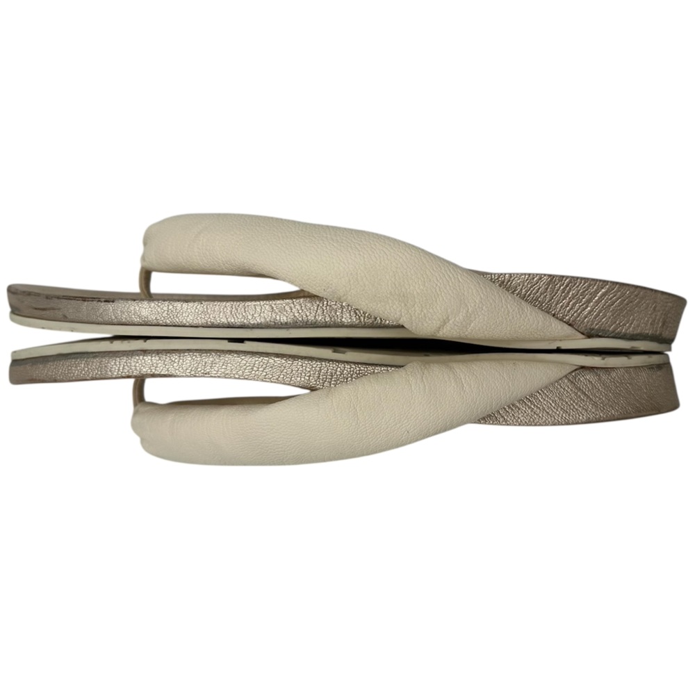 Pedro Garcia Anita "Onsen" Gold and Cream Leather Thong Sandals Size EU39/US9 - Picture 6 of 11
